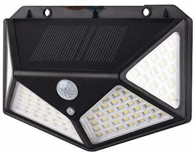 bosig Bright Solar Wireless Security Motion Sensor 100 LED Night Light for Outdoor/Garden Wall (Black)(Pack of 1) Solar Light Set(Wall Mounted Pack of 1)