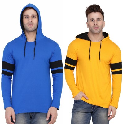 BEYOU FASHION Colorblock Men Hooded Neck Multicolor T-Shirt