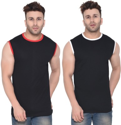 BEYOU FASHION Solid Men Round Neck Black T-Shirt