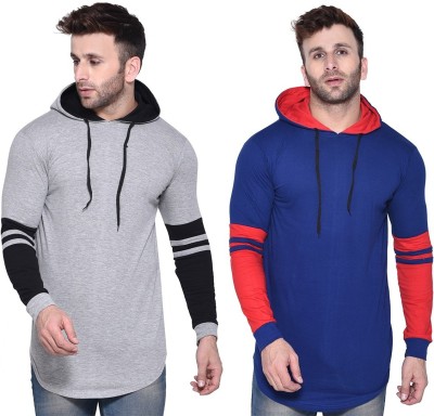 Money Leaf Solid Men Hooded Neck Multicolor T-Shirt