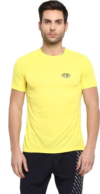 OFF LIMITS Solid Men Round Neck Yellow T-Shirt