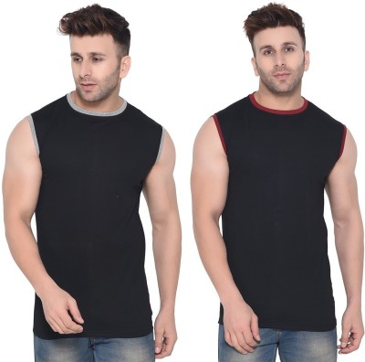 BEYOU FASHION Solid Men Round Neck Black T-Shirt