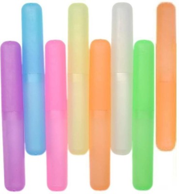 Newvent 8pcs Translucent Plastic Toothbrush Tube Cover Cases (8pieces, Multicolour) Plastic Toothbrush Holder(Multicolor)