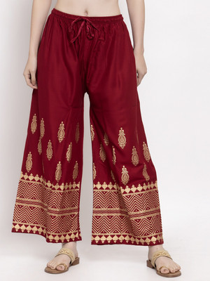 Trend Level Relaxed Women Maroon Trousers