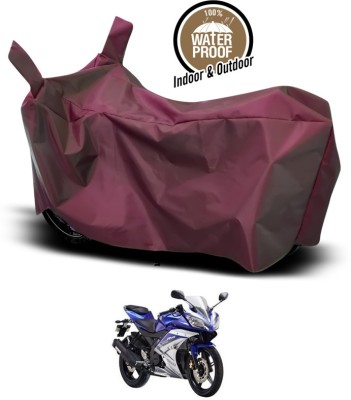 ANTHUB Waterproof Two Wheeler Cover for Yamaha(YZF R15 S, Maroon)