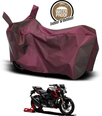 ANTHUB Waterproof Two Wheeler Cover for TVS(Apache, Maroon)