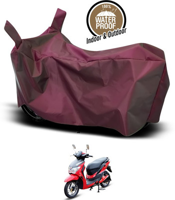 SEBONGO Waterproof Two Wheeler Cover for Hero(Electric, Maroon)