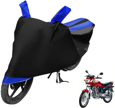 MOCKHE Two Wheeler Cover for Hero(Ambition, Black, Blue)