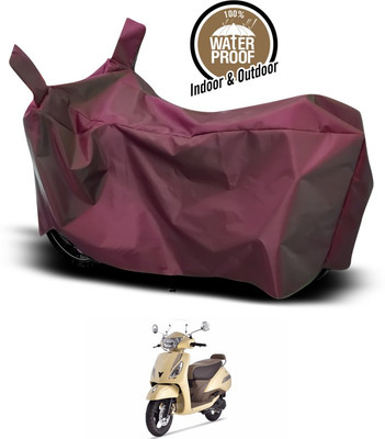 SEBONGO Waterproof Two Wheeler Cover for TVS(Jupiter classic, Maroon)