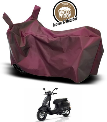 SEBONGO Waterproof Two Wheeler Cover for Vespa(Vespa, Maroon)