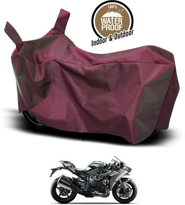 SEBONGO Waterproof Two Wheeler Cover for Kawasaki(Ninja H2, Maroon)