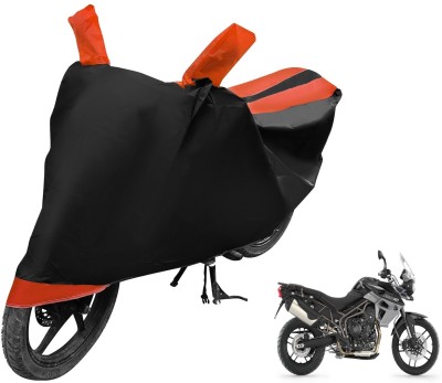 Auto Hub Two Wheeler Cover for Triumph(Tiger 800 XR, Black, Orange)