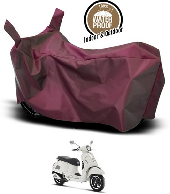 SEBONGO Waterproof Two Wheeler Cover for Vespa(Vespa, Maroon)