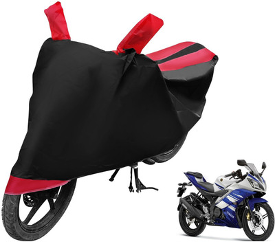 Auto Hub Two Wheeler Cover for Yamaha(R15, Black, Red)