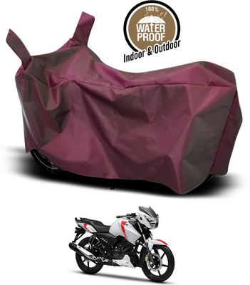 SEBONGO Waterproof Two Wheeler Cover for TVS(Apache RTR 160, Maroon)