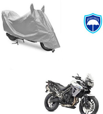 SRENTERPRISES Two Wheeler Cover for Triumph(Tiger 800 XR, Silver)