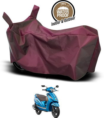 ANTHUB Waterproof Two Wheeler Cover for TVS(Wego, Maroon)