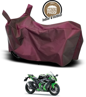 ANTHUB Waterproof Two Wheeler Cover for Kawasaki(Ninja ZX 10R, Maroon)