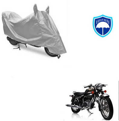 SRENTERPRISES Two Wheeler Cover for Royal Enfield(Electra Delux, Silver)
