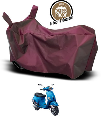 SEBONGO Waterproof Two Wheeler Cover for Vespa(Vespa, Maroon)