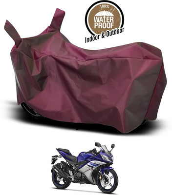 ANTHUB Waterproof Two Wheeler Cover for Yamaha(YZF R15 Ver 2.0, Maroon)
