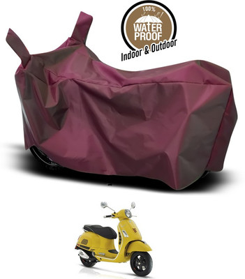 ANTHUB Waterproof Two Wheeler Cover for Vespa(Vespa VXL 150, Maroon)