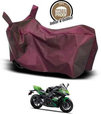 ANTHUB Waterproof Two Wheeler Cover for Kawasaki(Ninja 650, Maroon)