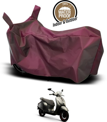 SEBONGO Waterproof Two Wheeler Cover for Bajaj(Chetak, Maroon)