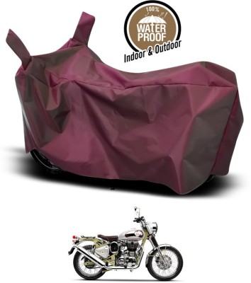 SEBONGO Waterproof Two Wheeler Cover for Royal Enfield(Bullet Trials 500, Maroon)