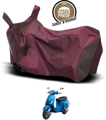ANTHUB Waterproof Two Wheeler Cover for Vespa(Piaggio Vespa, Maroon)