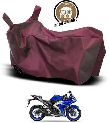 ANTHUB Waterproof Two Wheeler Cover for Yamaha(YZF R3, Maroon)