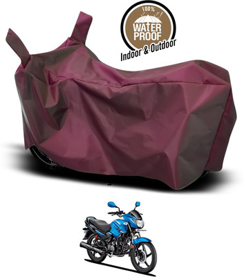 SEBONGO Waterproof Two Wheeler Cover for Hero(Glamour Programmed FI, Maroon)