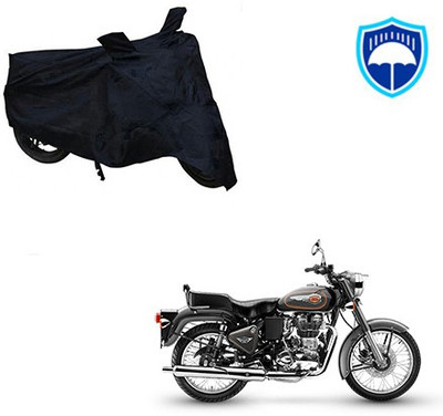 saanvi Waterproof Two Wheeler Cover for Royal Enfield(Bullet 500, Black)