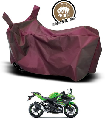 ANTHUB Waterproof Two Wheeler Cover for Kawasaki(Ninja, Maroon)