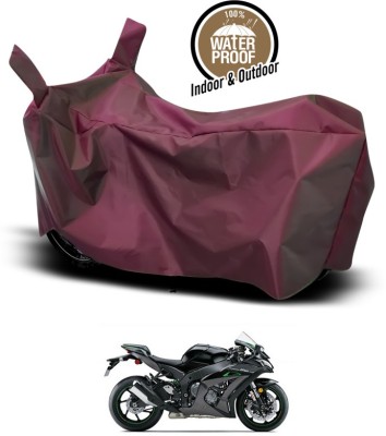 ANTHUB Waterproof Two Wheeler Cover for Kawasaki(Ninja ZX 10R, Maroon)