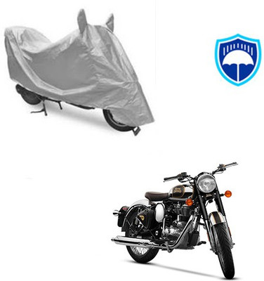SRENTERPRISES Two Wheeler Cover for Royal Enfield(Classic Chrome, Silver)