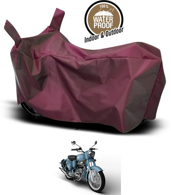 ANTHUB Waterproof Two Wheeler Cover for Royal Enfield(Classic 500, Maroon)