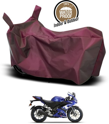 ANTHUB Waterproof Two Wheeler Cover for Yamaha(R15 V3, Maroon)