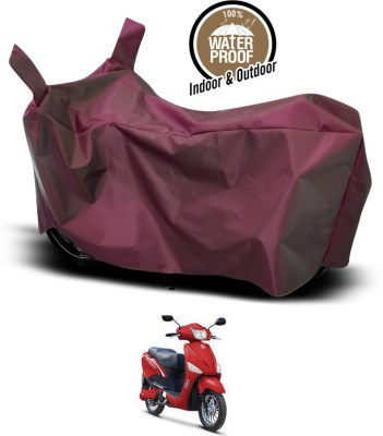 SEBONGO Waterproof Two Wheeler Cover for Hero(Electric Optima, Maroon)