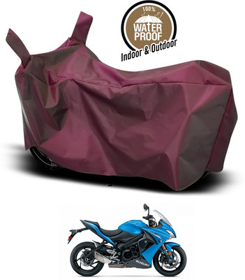 SEBONGO Waterproof Two Wheeler Cover for Suzuki(GSX S1000, Maroon)