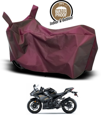 SEBONGO Waterproof Two Wheeler Cover for Kawasaki(Ninja, Maroon)