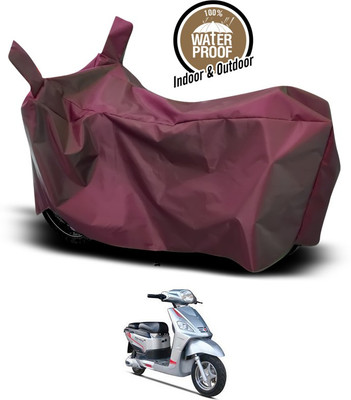 SEBONGO Waterproof Two Wheeler Cover for Hero(Electric NYX, Maroon)