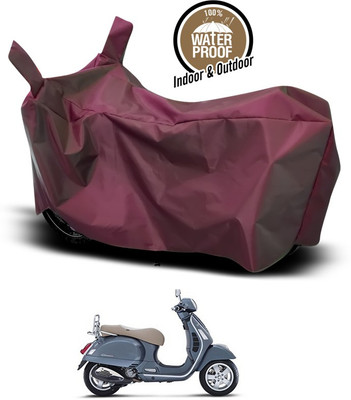 ANTHUB Waterproof Two Wheeler Cover for Vespa(Vespa, Maroon)