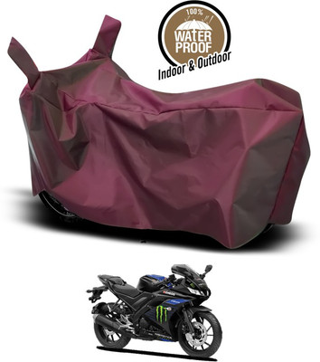 ANTHUB Waterproof Two Wheeler Cover for Yamaha(R15 V3, Maroon)