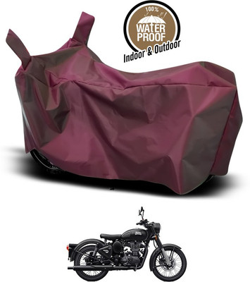 ANTHUB Waterproof Two Wheeler Cover for Royal Enfield(Classic 500, Maroon)