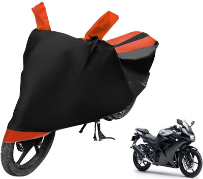 Auto Hub Two Wheeler Cover for Kawasaki(Ninja 250, Black, Orange)