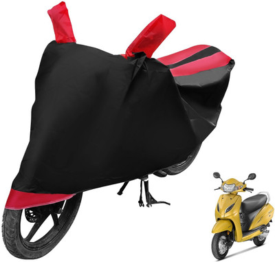 MOCKHE Two Wheeler Cover for Honda(Activa 5G, Black, Red)