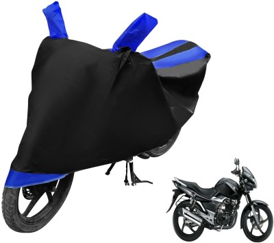 MOCKHE Two Wheeler Cover for Suzuki(GS, Black, Blue)