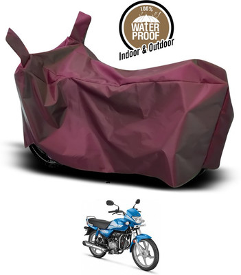 SEBONGO Waterproof Two Wheeler Cover for Hero(HF Deluxe, Maroon)