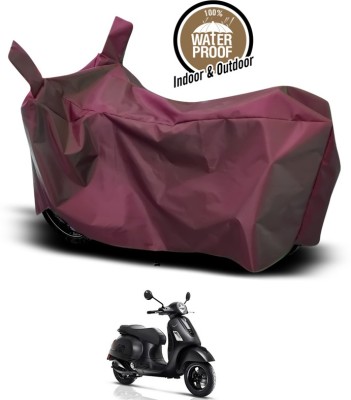 ANTHUB Waterproof Two Wheeler Cover for Vespa(Vespa, Maroon)